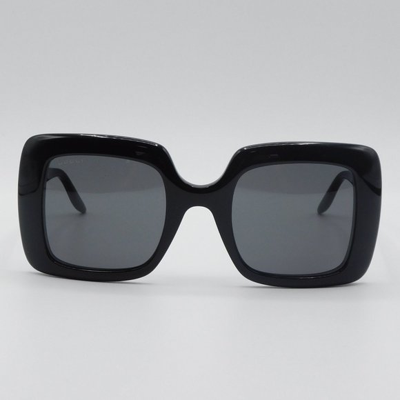 NEW GUCCI GG0896S 001 BLACK GREY SQUARE LOGO WOMEN'S SUNGLASSES FRAME 52… - Picture 2 of 13